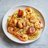 Creamy Shrimp Scallop Pasta: Pan-Seared