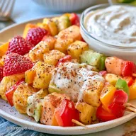 Fruit Skewers Yogurt Dip in 25 Minutes
