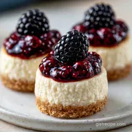 Mini Black Raspberry Cheesecakes: Smooth