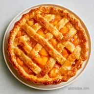 Peach Pie with Lattice Crust: Flaky