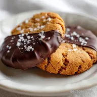 Chocolate-Dipped Peanut Butter Cookies with Sea Salt