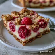 Raspberry Cream Cheese Bars with Oats