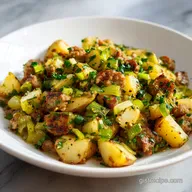 Sausage Leek and Potato Hash Recipe: 4 Servings