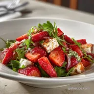 Strawberry Feta Salad for 4 Servings with Fresh Spinach