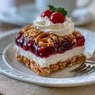 Strawberry Pretzel Salad: Creamy