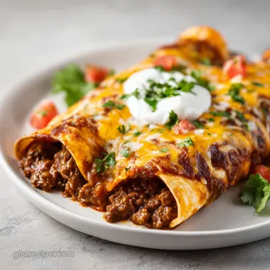 5 Ingredient Beef Enchilada Recipe with Shredded Cheese in 30 Mins Recipe Card