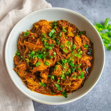 Authentic Chicken Karahi Recipe for 4 Servings Recipe Card