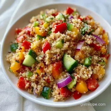 Bell Pepper Quinoa Salad for 4 Servings Recipe Card