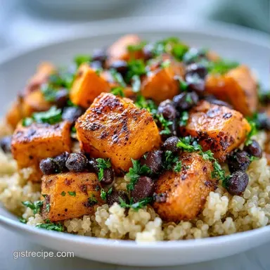 Black Bean Quinoa Bowl with Sweet Potato Recipe Card