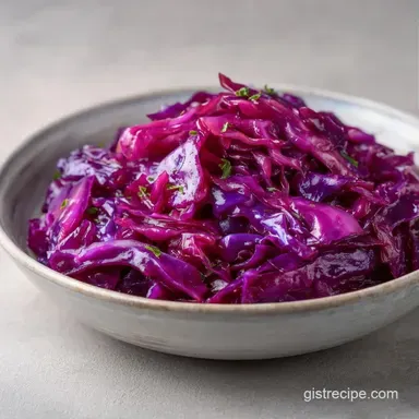 Braised Red Cabbage for 6 Servings Recipe Card