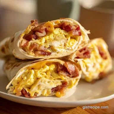 Egg and Cheese Breakfast Burrito: Crispy Recipe Card