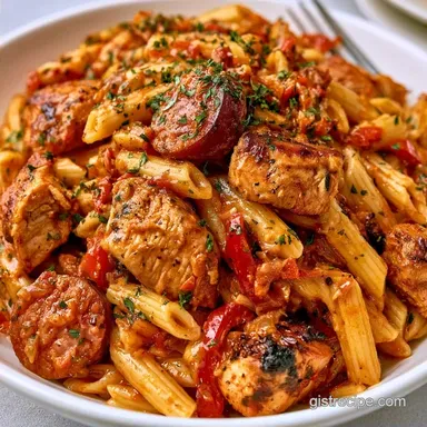 Creamy Chicken Andouille Sausage Pasta