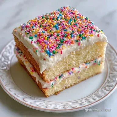 Classic Vanilla Birthday Cake for 10 Recipe Card
