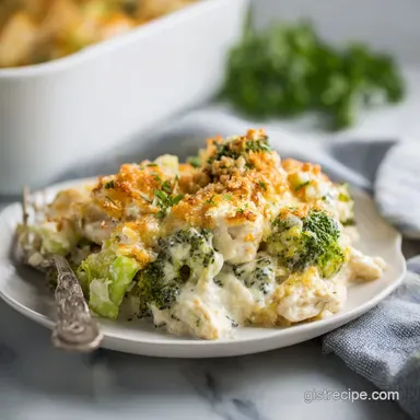 Chicken Broccoli Casserole: Creamy Cashew Sauce Recipe Card