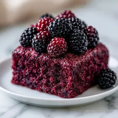 Easy Black Raspberry Cake for 12 Slices Recipe Card