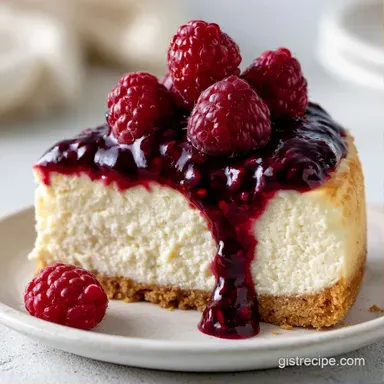 Easy Black Raspberry Cheesecake: Baked Recipe Card