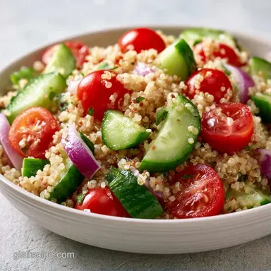 Easy Gluten Free Quinoa Salad for 8 Recipe Card