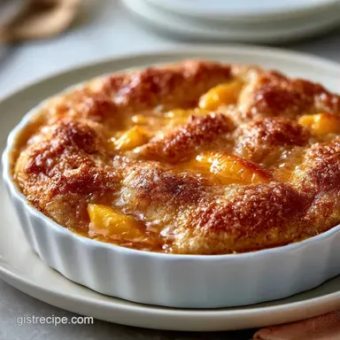 Easy Peach Cobbler Pie for 8 Servings Recipe Card
