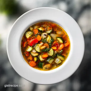 Vegetable Soup for 6 Servings in 40 Minutes Recipe Card