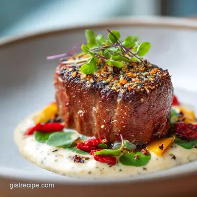 Filete Mignon con Salsa Cremosa de Mostaza y Parmesano en 25 Minutos Recipe Card