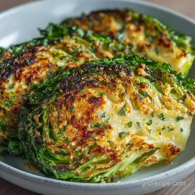 Garlic Parmesan Cabbage Steaks: Crispy Recipe Card