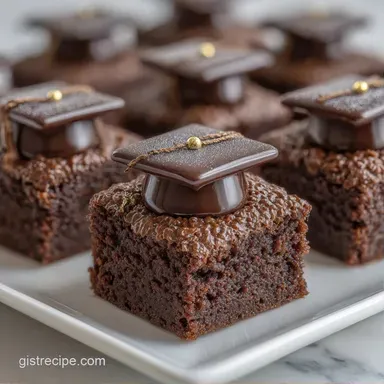 Graduation Brownies for 12 Servings Baked Recipe Card
