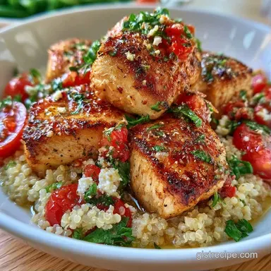 Greek Chicken Quinoa Bowl Meal Prep Recipe Card