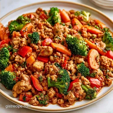 Ground Turkey Vegetable Stir Fry for 4