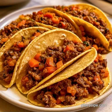 Healthy Ground Beef Tacos in 25 Minutes Recipe Card