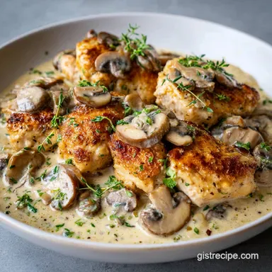Keto Garlic Mushroom Chicken for 6 Recipe Card