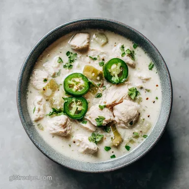 Tasty Keto White Chicken Chili Recipe: Slow Cooked Recipe Card