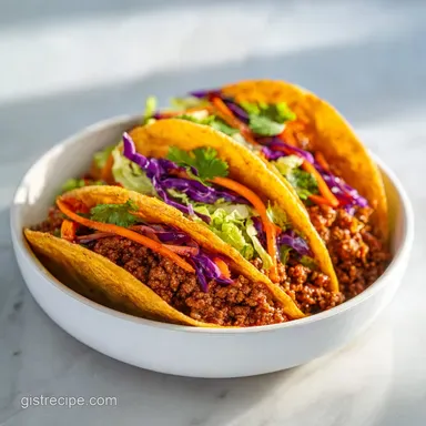 Korean Beef Tacos with Gochujang for 6 Servings Recipe Card