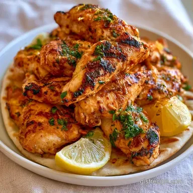 Lemon Yogurt Chicken Flatbreads for 4 Recipe Card