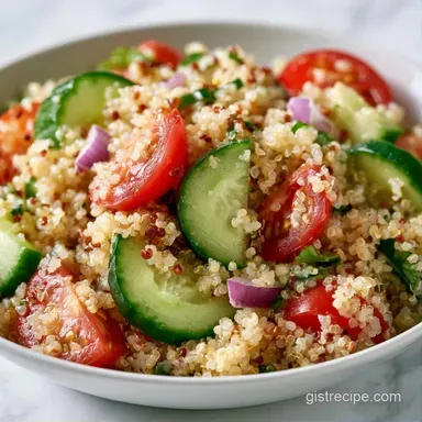 Mediterranean Quinoa Bowl for 4 Servings Recipe Card
