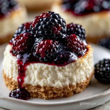 Mini Black Raspberry Cheesecakes: Smooth Recipe Card