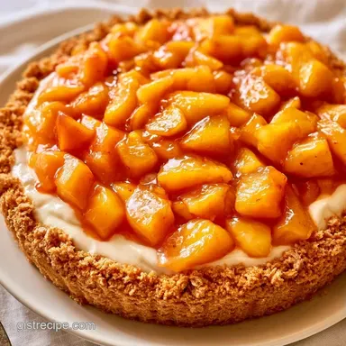 NoBake Peaches and Cream Pie for 8 Recipe Card