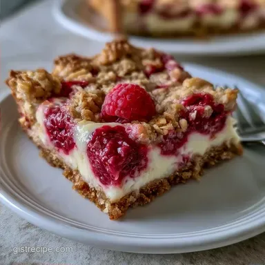 Raspberry Cream Cheese Bars with Oats