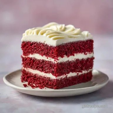 Red Velvet Birthday Cake for 15 Servings Recipe Card