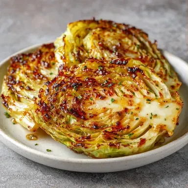 Roasted Cabbage Steaks for 4 Servings Recipe Card