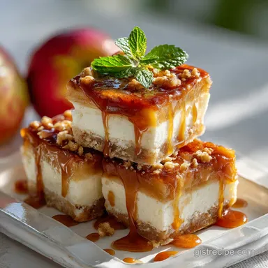 Salted Caramel Apple Cheesecake Bars Must Try Dessert Recipe Card