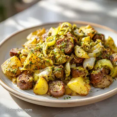 Sausage Potato and Leek Hash for 4 Servings