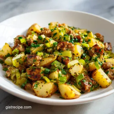 Sausage Leek and Potato Hash Recipe: 4 Servings