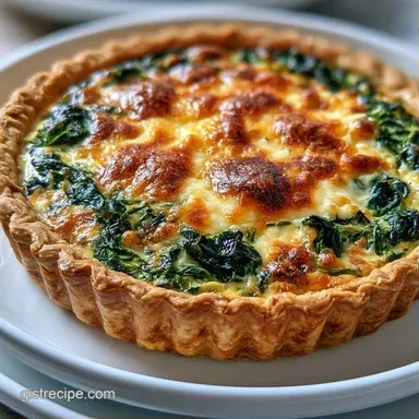 Spinach Quiche for 6 Servings Recipe Card