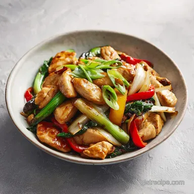 Easy Chicken Stir Fry Recipe for 4 Servings Recipe Card