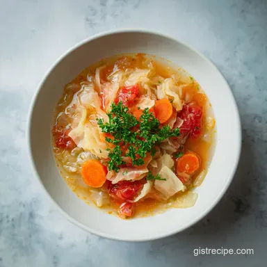 Cabbage Soup Recipe for 6 Servings Recipe Card