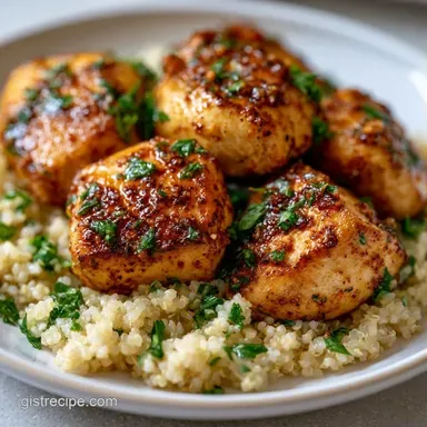 Simple Cooked Quinoa Bowl with Chicken Recipe Card