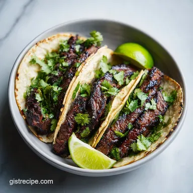 Skirt Steak Tacos with Cilantro and Lime for 12 Servings Recipe Card