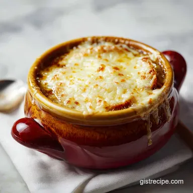 Slow Cooker French Onion Soup for 6 Recipe Card