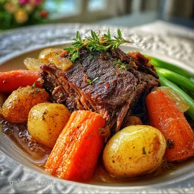 Slow Cooker Pot Roast with Vegetables: Tender & Juicy Recipe Card
