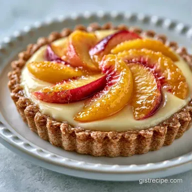 Peach Custard Pie for 8 Servings Recipe Card